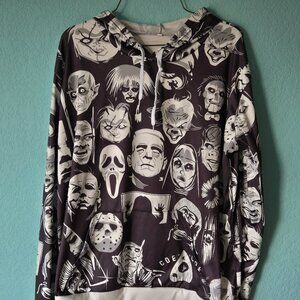 Horror Icons Print Hoodie